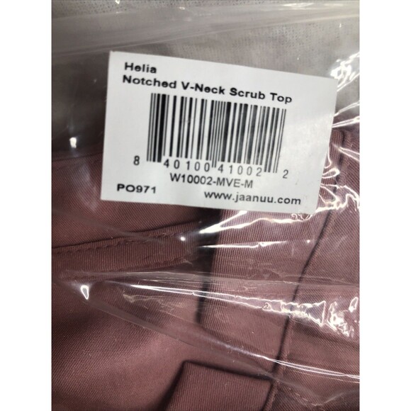 Jaanuu Helia Women's 3-Pocket Classic Notched V-Neck Scrub Top Mauve Med NEW!! - Picture 7 of 11